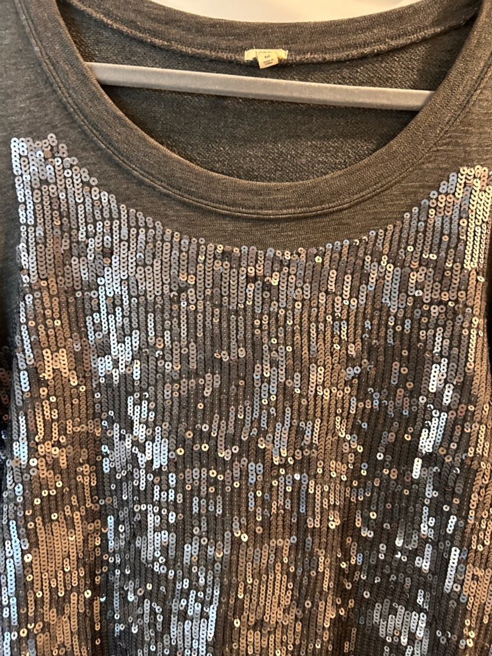 J. Crew Gray Sequin Front Sweatshirt - Picture 6 of 11